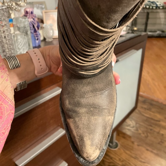 Cool Matisse fringe rugged cowboy boots, leather - Picture 4 of 14